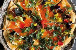 A perfect pairing: Flatbread and cod roe emulsion